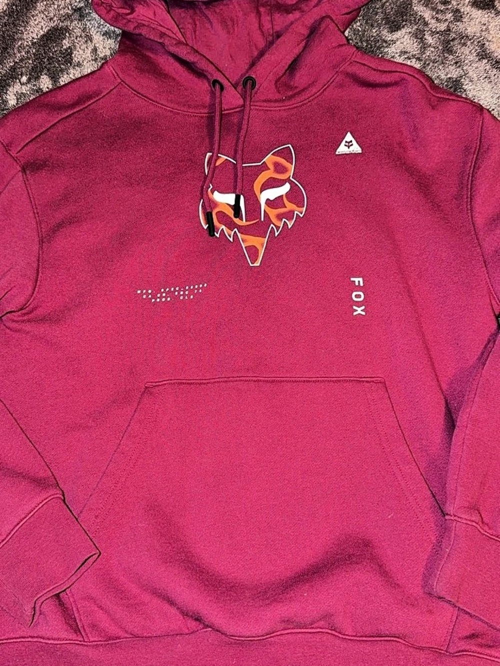 Fox Graphic Pullover Hoodie in Pink
